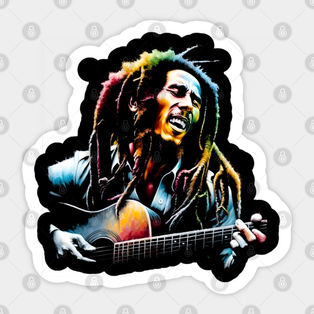 The Legend of Reggae Rasta Music Sticker by JJDezigns